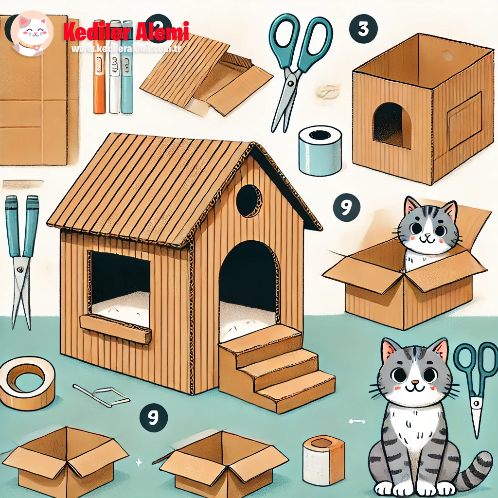 Kartondan Kedi Evi Yapımı
